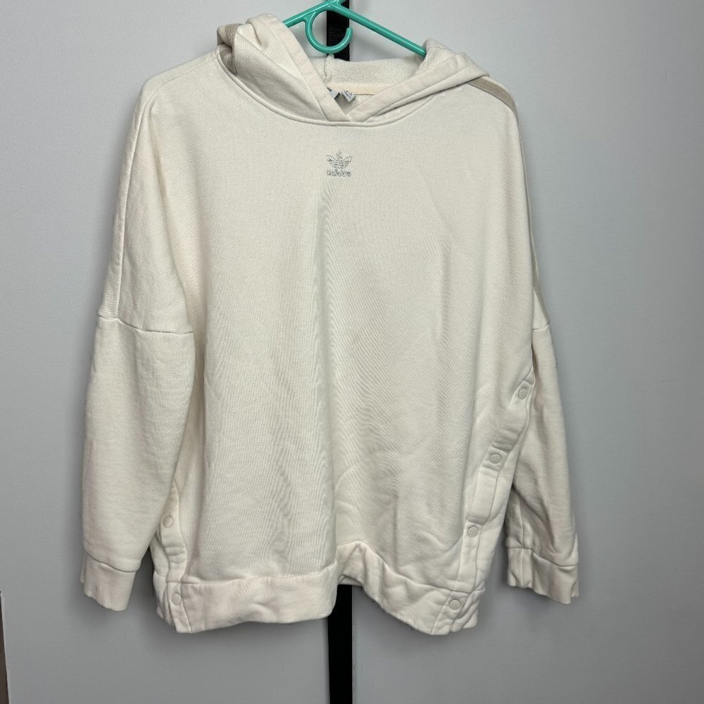 EUC - Adidas Offwhite Long Unisex Hoodie - Size S (but oversize)